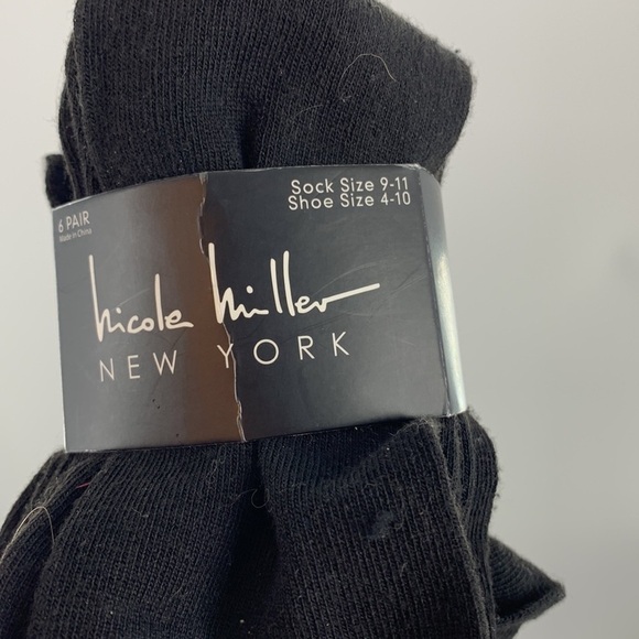 NICOLE MILLER 6 PAIRS OF MENS BLACK SOCKS - Picture 2 of 3